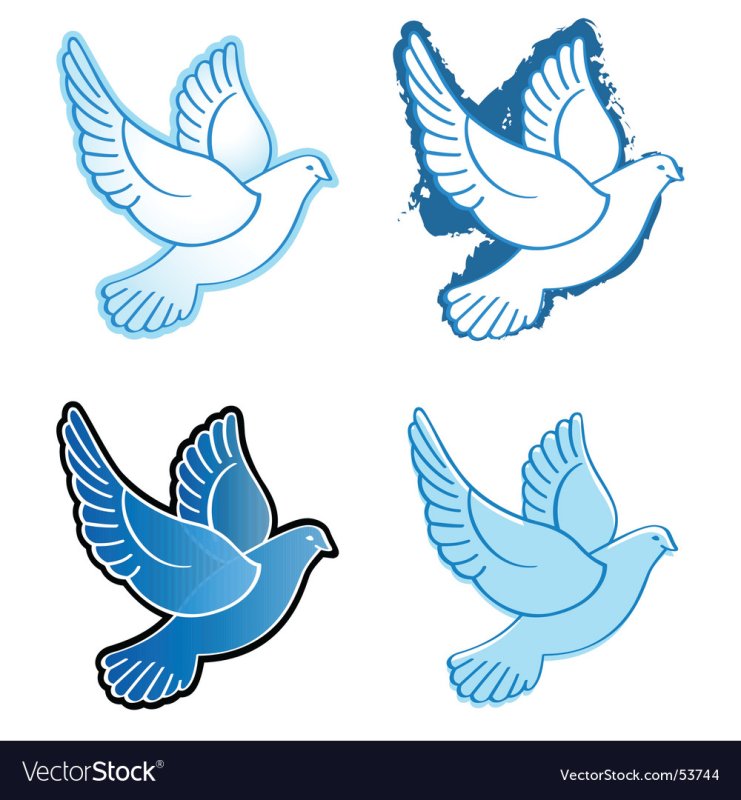 Голуби трафарет для вырезания цветной