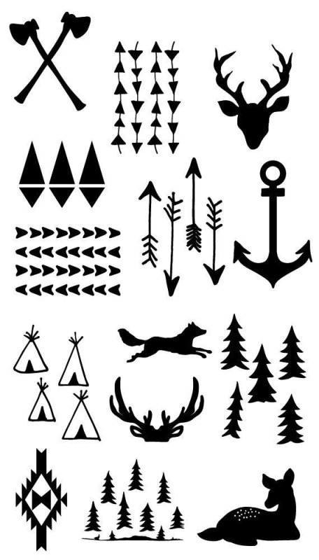 Украшения новый год трафареты Скандинавский стиль