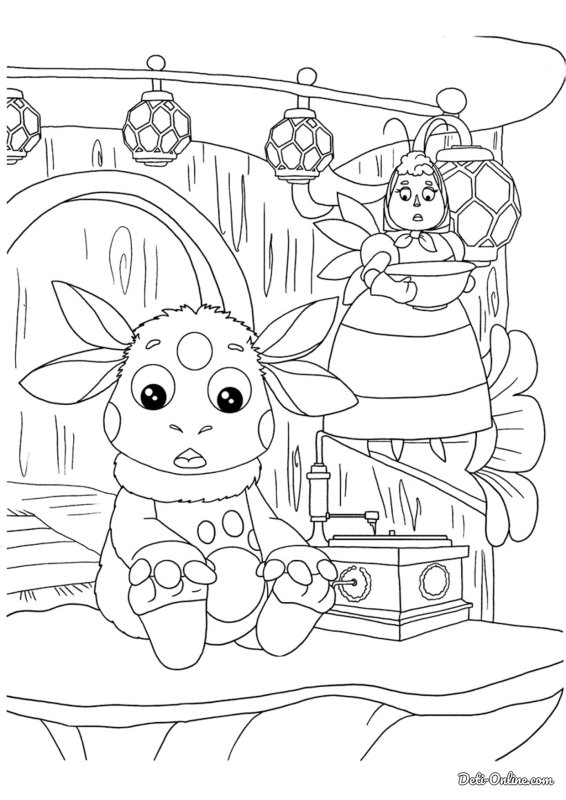 Раскраски Лунтик Мила Пчеленок