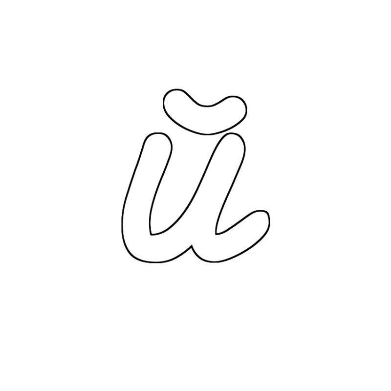 Трафарет прописных букв