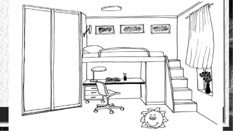 Детская комната раскраска