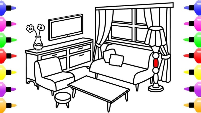 Раскраска мебель для малышей
