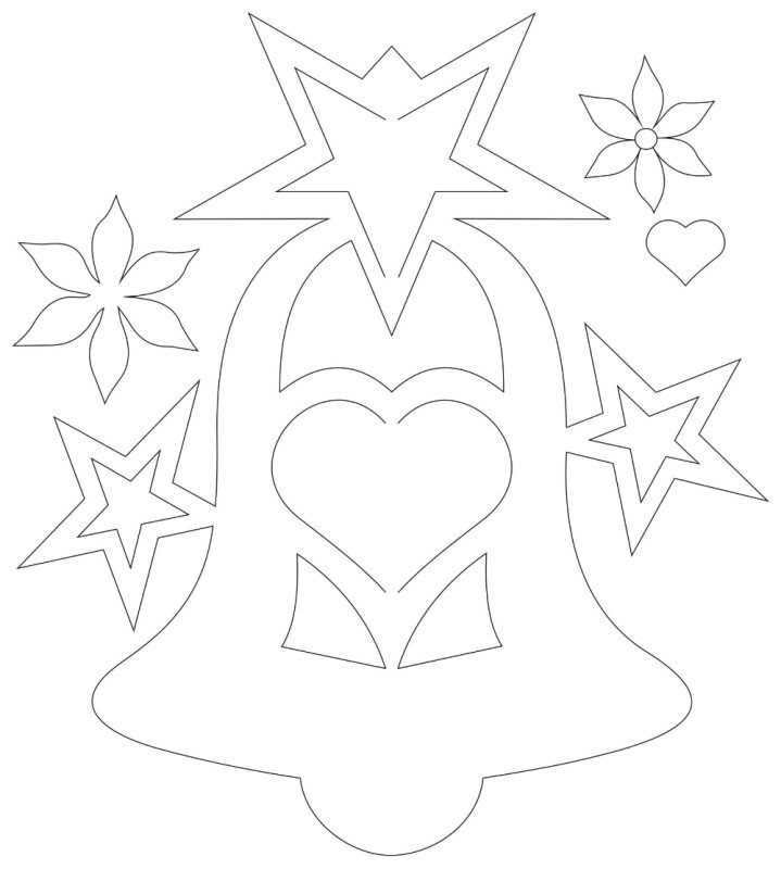 Трафареты на окна колокольчики