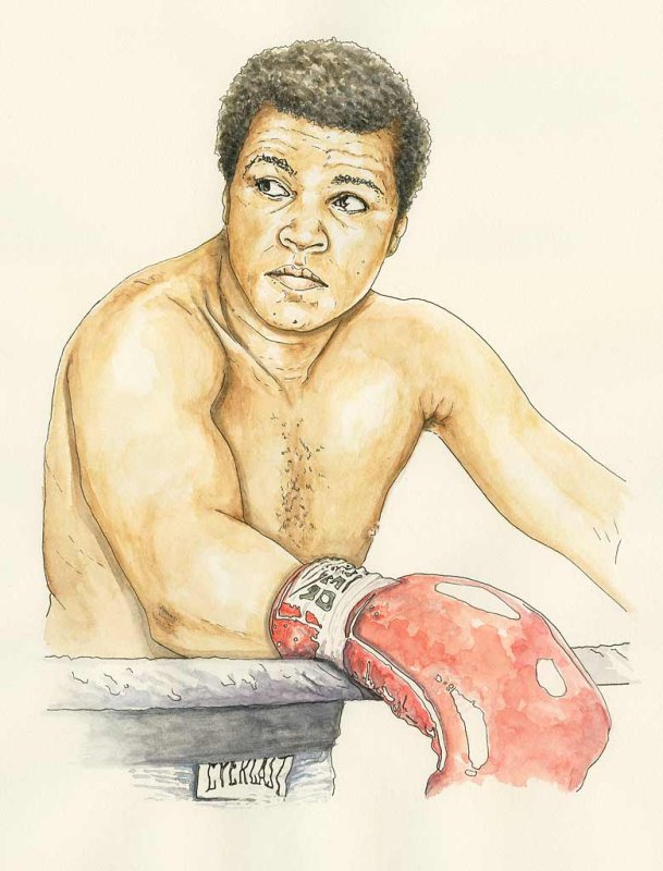 Раскраска Мухаммед Али боксер