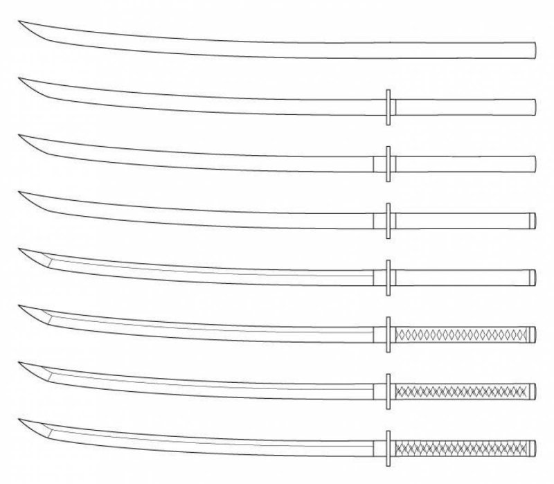 Чертеж катаны Танджиро