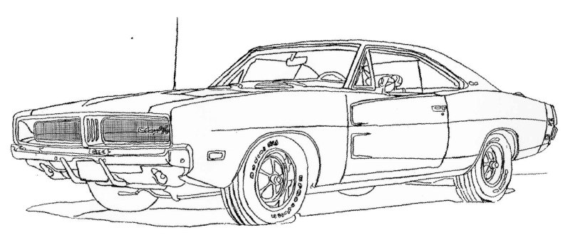 Dodge Charger 1969 чертеж