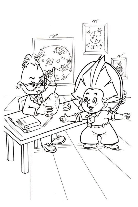 Раскраска Знайка и Незнайка