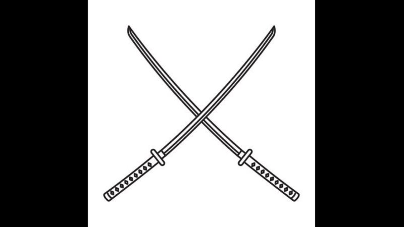 Эскиз катаны для тату