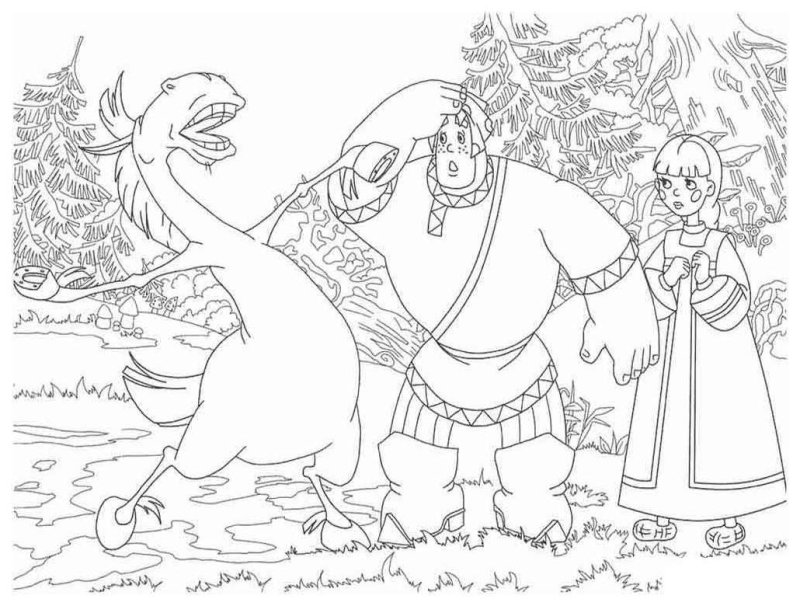 Богатырь Алеша Попович раскраска