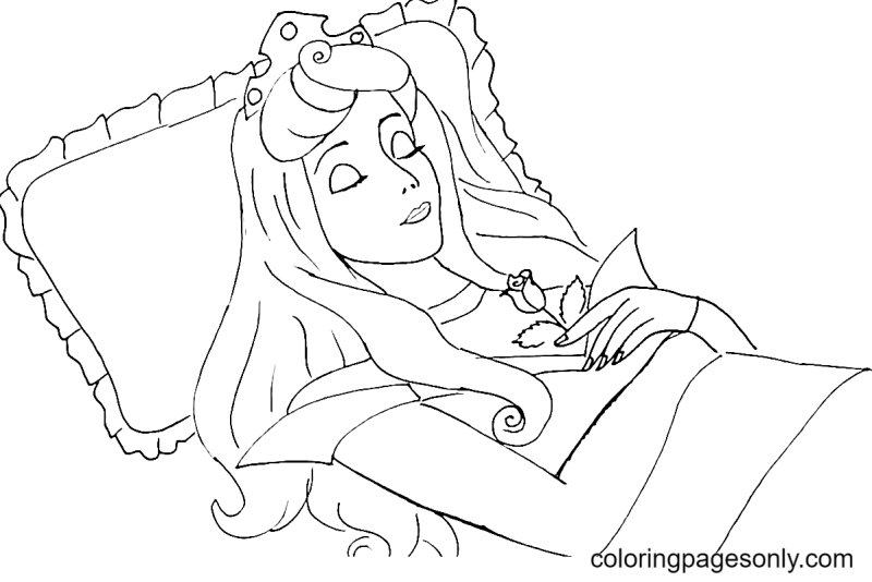 Разукрашка спящая красавица