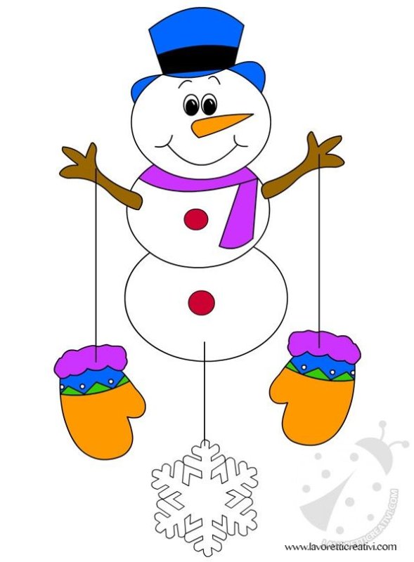 Снеговички Веселые из бумаги