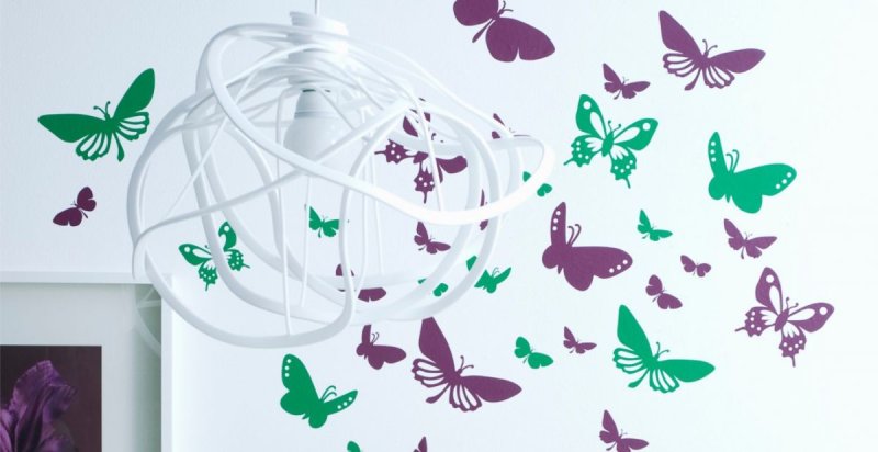 Трафарет бабочки из бумаги на стену