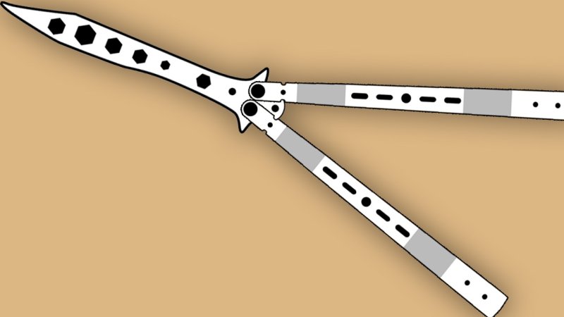 Нож балисонг чертеж