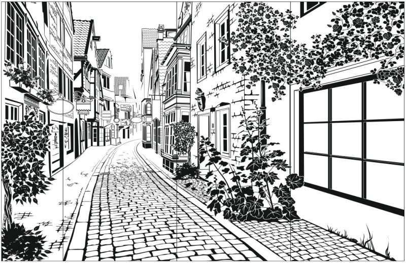 Графический городской пейзаж