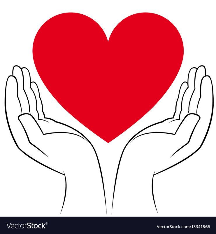Сердце в руках рисунок