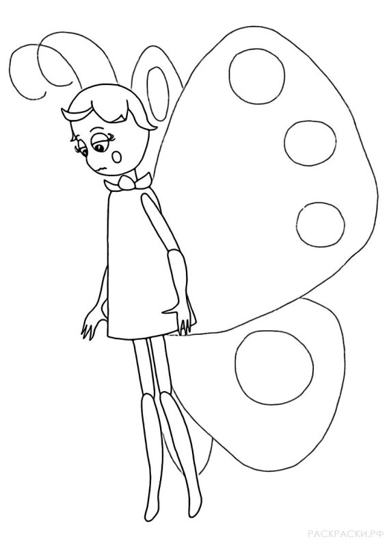 Бабочка Элина раскраска