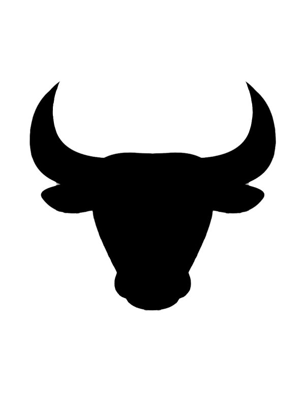 Силуэт головы быка