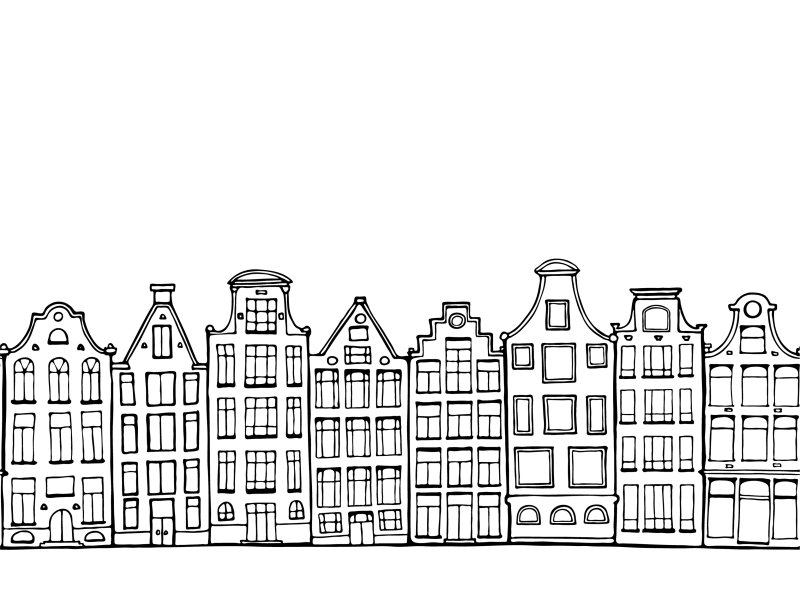 Голландские домики раскраска
