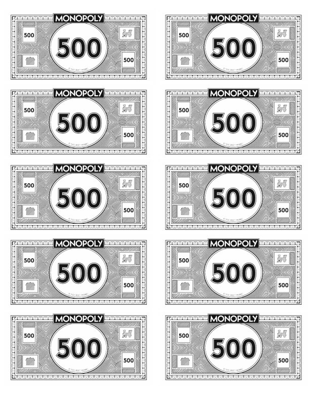Деньги Монополия для печати на принтере 100