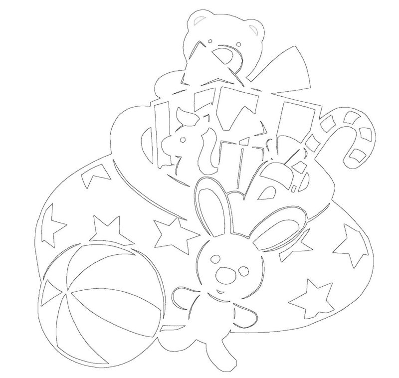 Трафарет новогодний подарок