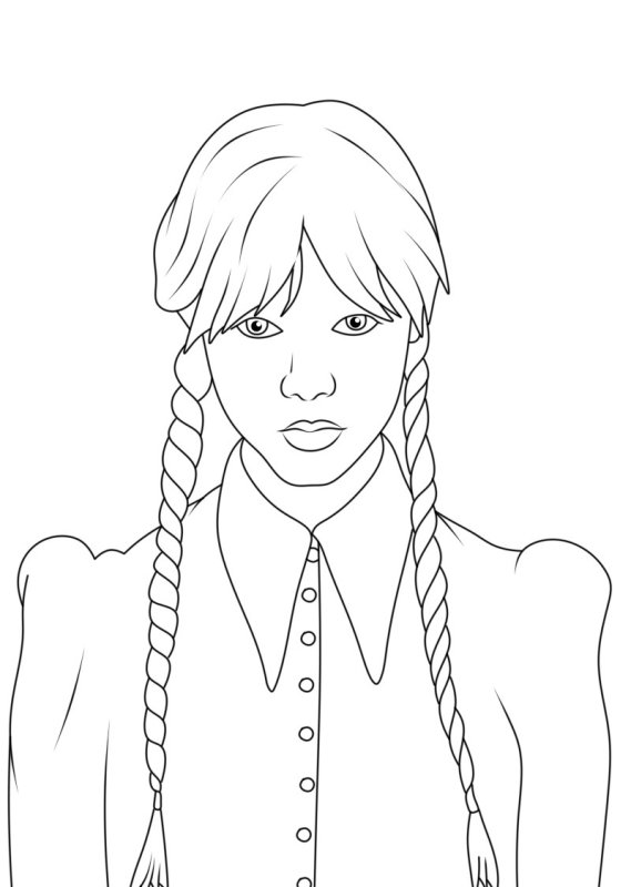 Венздей Аддамс раскраска