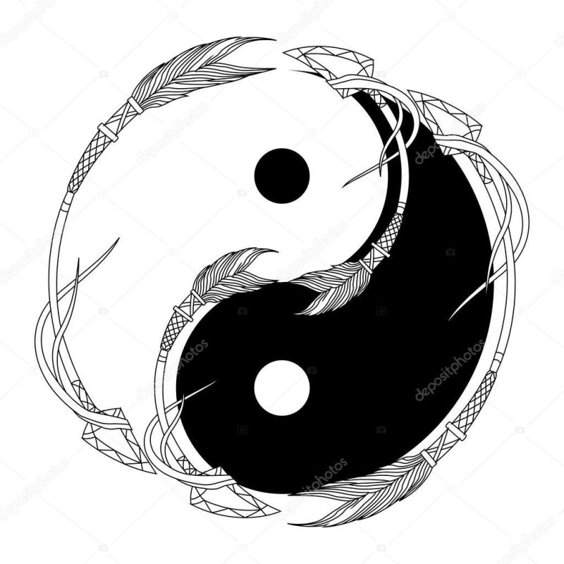 Знак Инь Янь тату