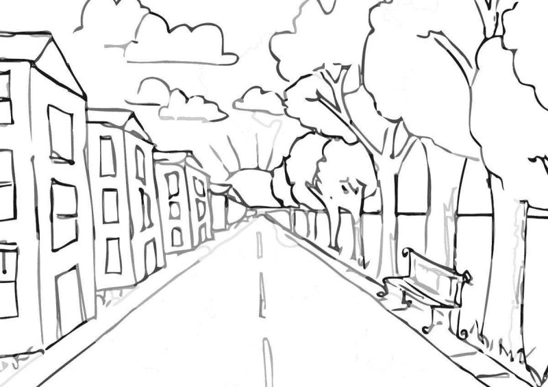 Нарисовать городской пейзаж