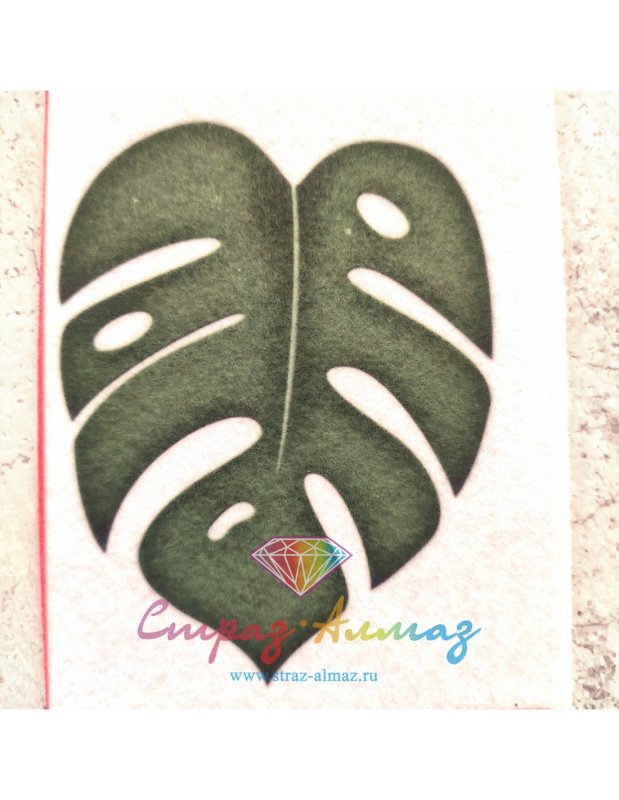 Брошь лист монстеры