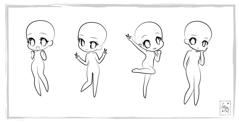 Заготовки для рисования Чиби