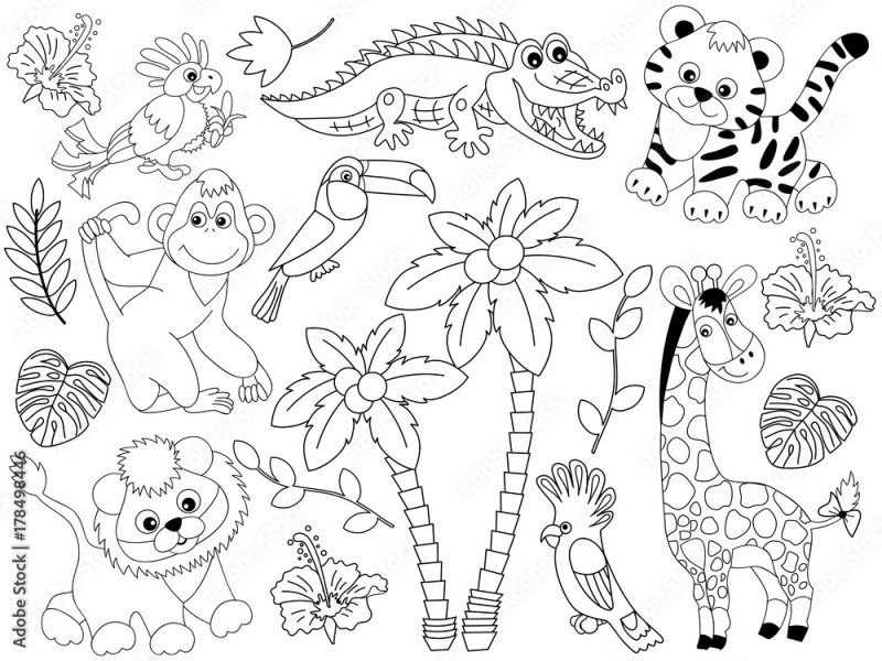 Африка раскраска для детей