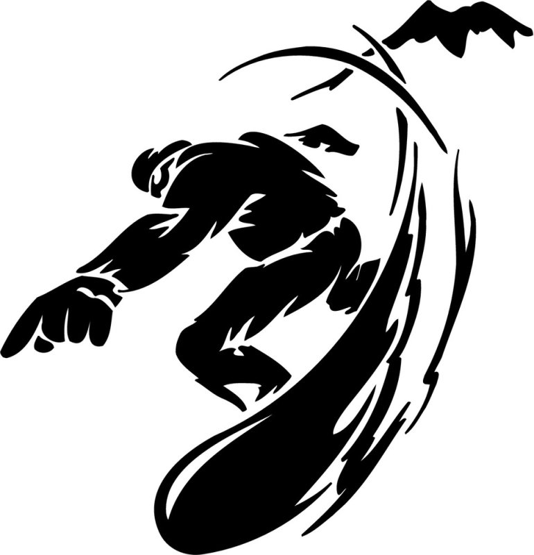 Сноуборд трафарет