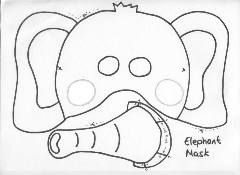 Бумажная маска слона