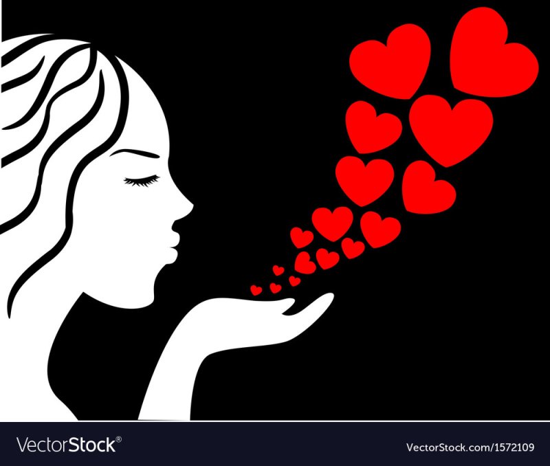 Силуэт женский сердце