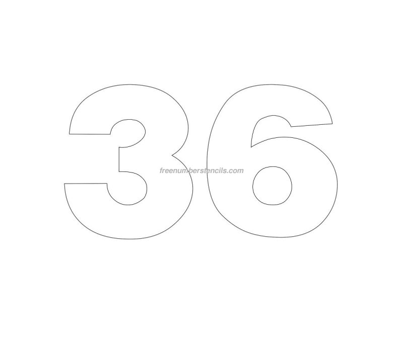 Трафарет цифры 36