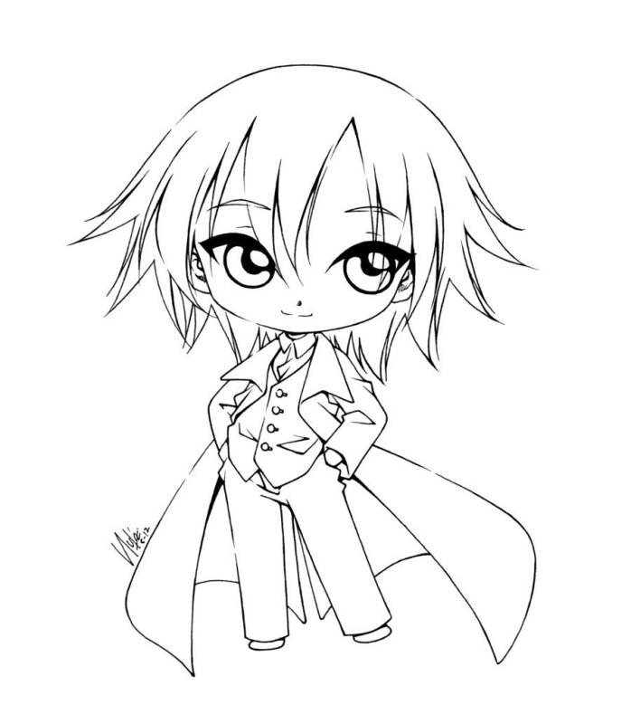 Раскраски аниме Чиби