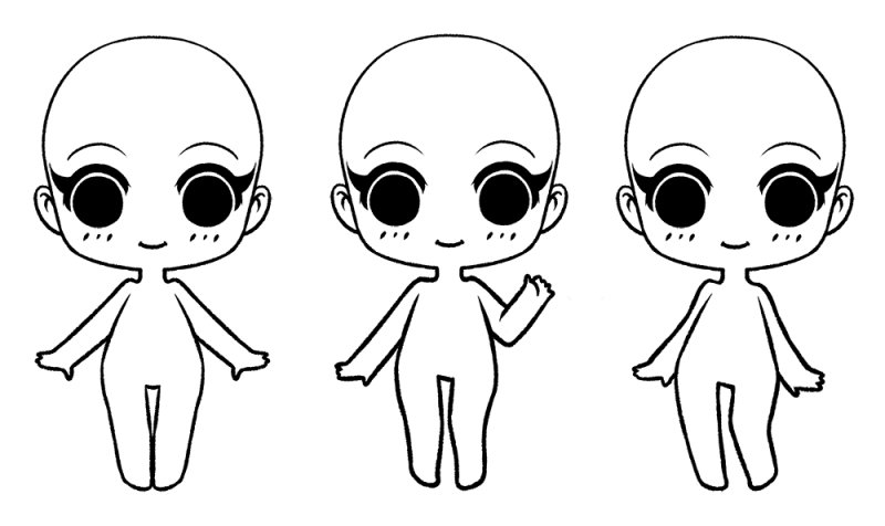 Чиби основа для рисования