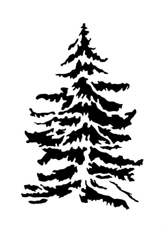 Ель трафарет