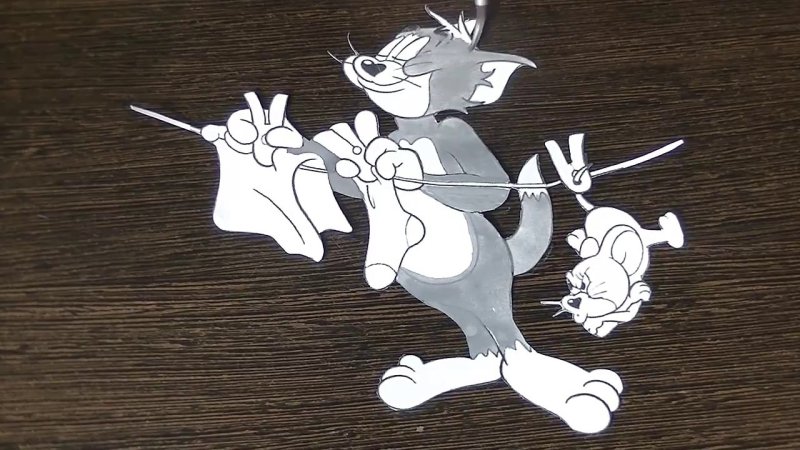 Трафареты на окна том и Джерри