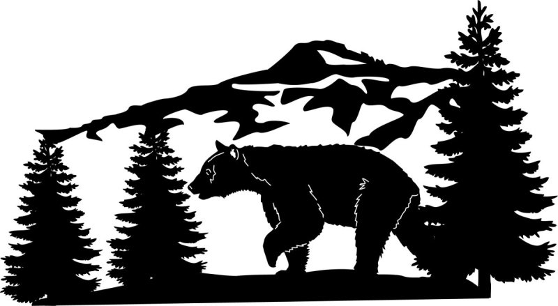 Силуэт медведя