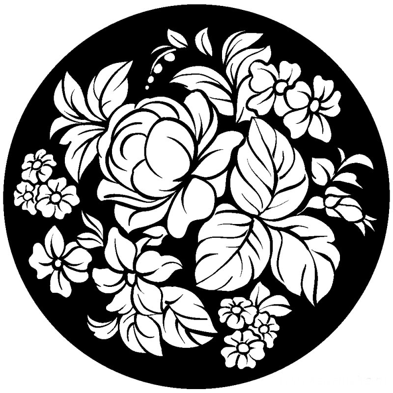 Жостовский поднос раскраска для детей