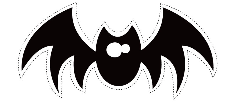 Летучая мышь трафарет для вырезания на Хэллоуин