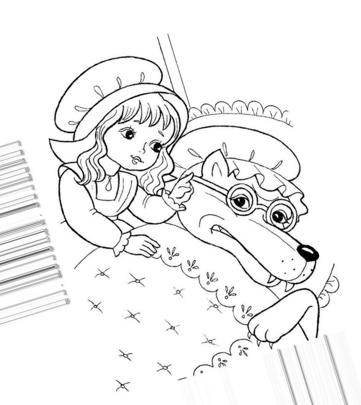 Красная шапочка раскраска для детей