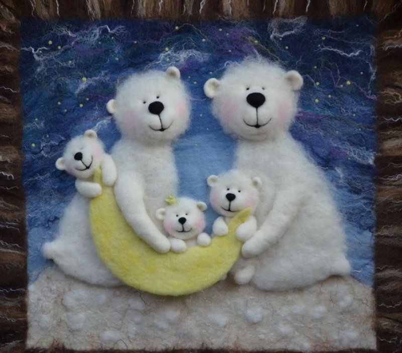 Сухое валяние панно