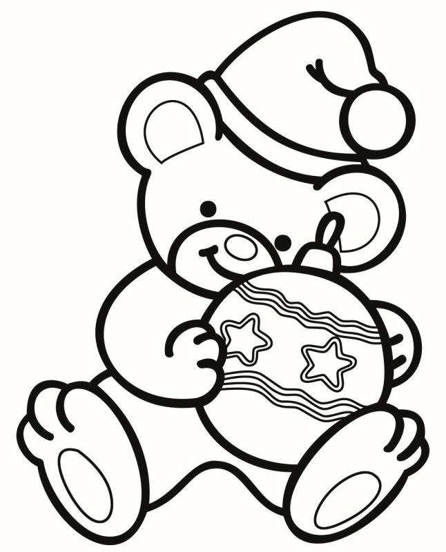 Новогодняя раскраска (мишка)