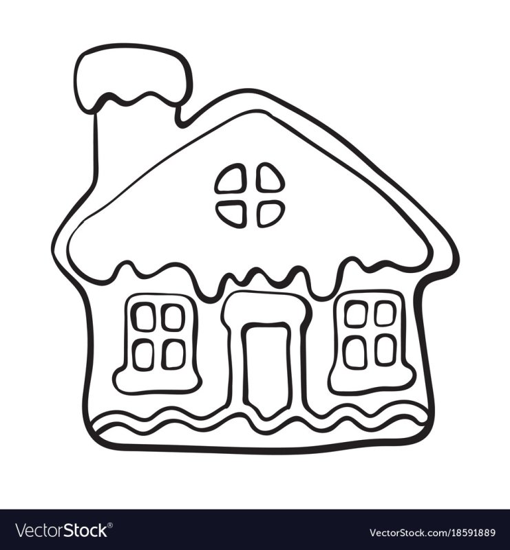 Трафарет домик для печенья