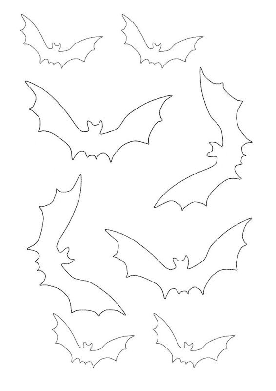 Летучая мышь трафарет