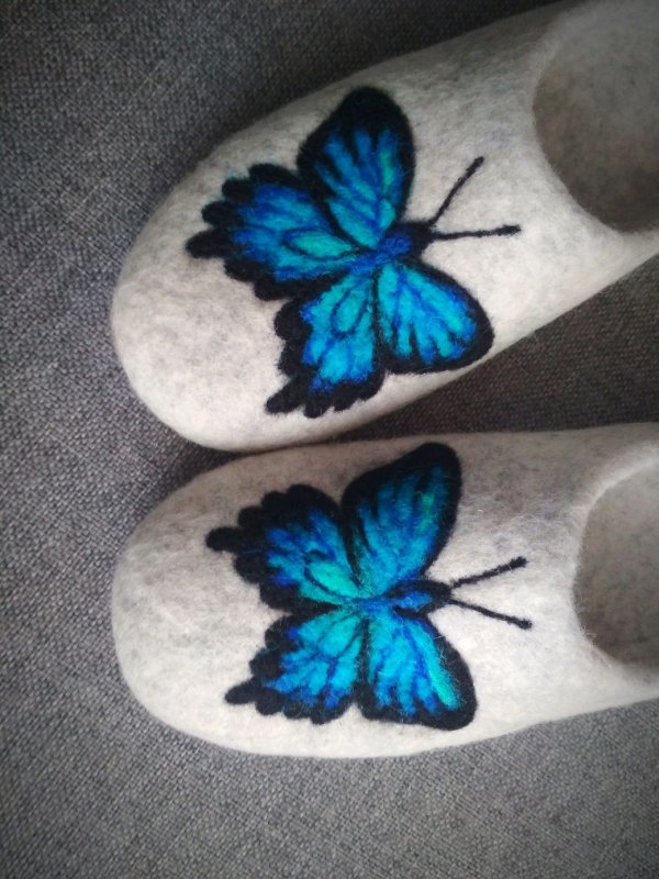 Мокрое валяние тапочек из шерсти