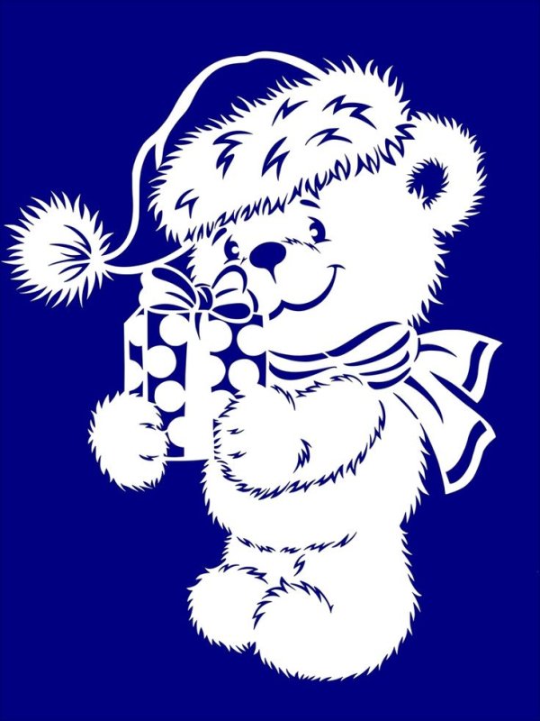 Украшение окон на новый год мишки