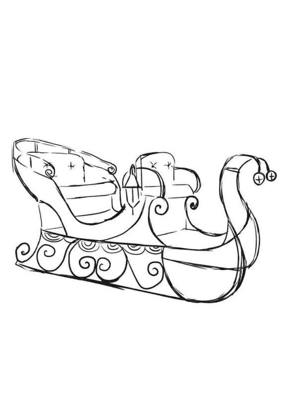 Сани Деда Мороза рисунок