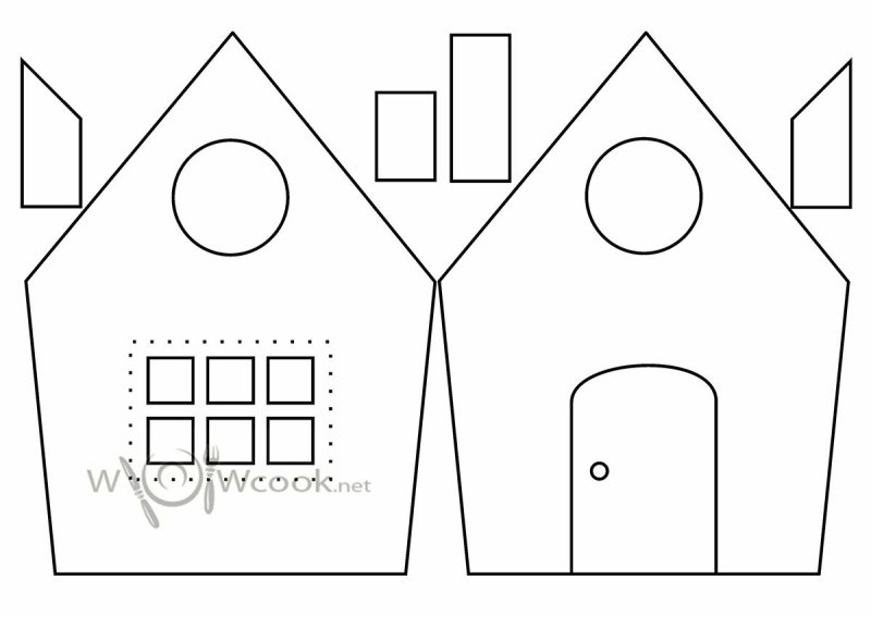 Трафарет домика для пряника